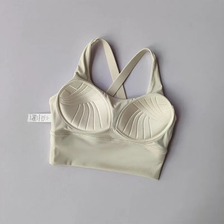 Women's Shock-Absorbing Yoga Sports Bra Summer Fitness Gathered Breasts Accessory Breathable Comfortable Yoga Sports Bra