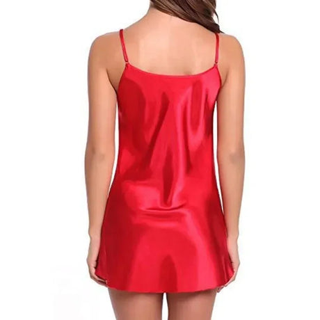 S-8XL Plus Size Women Lingerie Solid Silky Satin Chemise Short Nightgown Sexy Slips Bridal Babydoll Nightwear Negligee Nightie