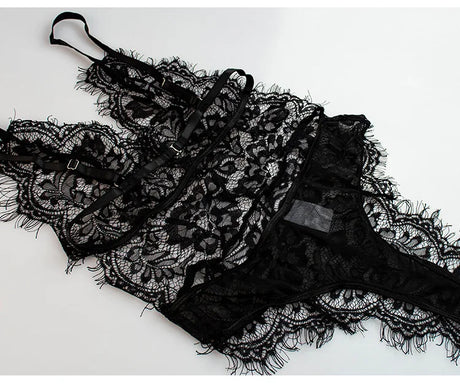 European and American Style Sexy Underwear Jumpsuit Hollow Backless Thin Bra Lace Sexy Siamese Underwear One-Piece