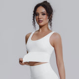Women Summer Yoga Bra Underwear Shockproof Bra Sports Running Beautiful Back V Shaped Fitness Yoga Tank Top Bra with Chest Pad ﻿
