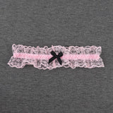 Women Custom Name Bow Leg Ring Sexy Personalized Name Lace Garter Leg Loop Wedding Garters Bridal Cosplay Thigh Ring Lovers Gift