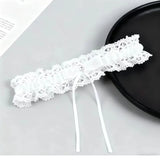 Women Lace Bow Silky Smooth Satin Elastic Thigh Strap Garter Belt Sexy Thigh Bands Party Bride Leg Garter Cosplay Tea Time