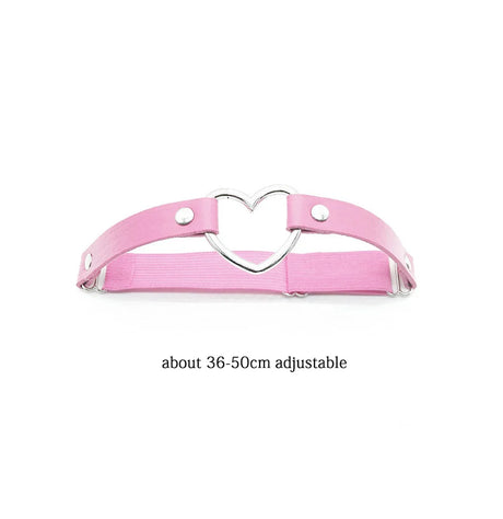 Women Rock Sexy Elastic Leather Belt Heart Leg Punk Thigh Garter Cosplay Spike Rivet Pink Gothic Thigh Ring Heart Garter