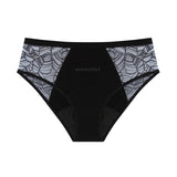 Moonful Women's Menstrual Panties High Waist Leak Proof 4 Layer Breathable Lace Period Underwear Girls Absorbent Brief