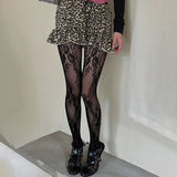 Cute Lolita Tights Women Sexy Lace Floral Thigh High Stockings Pantyhose Lingerie Hosiery Mesh Fishnet Stockings Women Tights