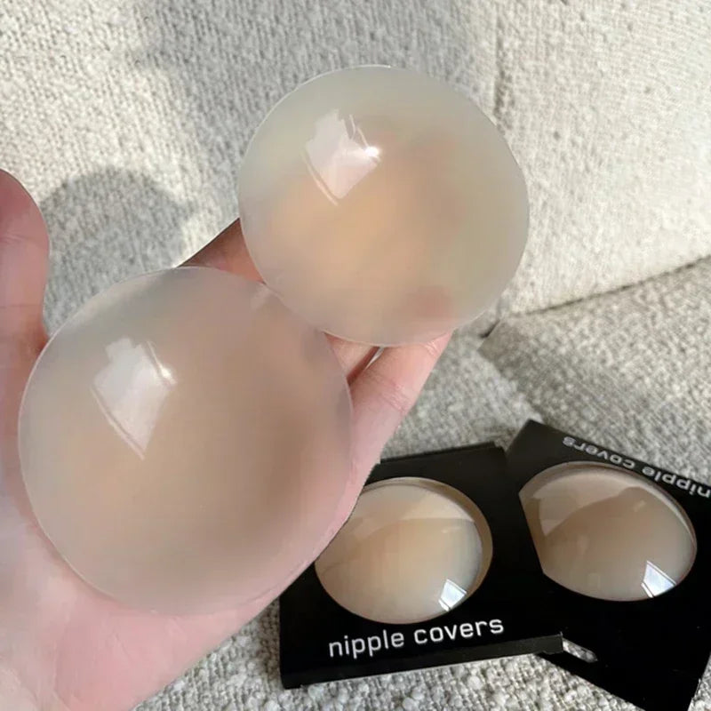 2pcs New Women Invisible Nipple Cover Stickers Self-adhesive Chest Breast Petals Silicone Lift Up Paddings Reusable Patch Bra