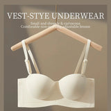 Half Cup of Scarless Suspender Bra Without Steel Rings Gathering Strapless Breasts for Women Adjustable Sexy Scarless Underwear