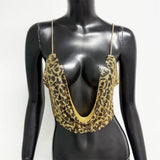 Fashion Metallic Sequins Party Tank Top Sexy Deep V Neck Backless Spaghetti Straps Sling Crop Top 2024 Rave Nightclub Camisole