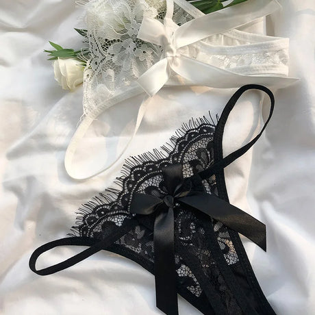 Lace Sexy Panties Thong Women Briefs Girls G String Hollow Out Transparent Underwear Female Thin Low Waist Lingerie Size S-XL