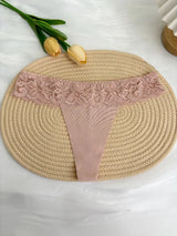 Personalized Custom Thong Name Crystal Letter G-String Low Waisted Lace Thong Ice Silk Bikini Panties Hot Wife Girlfriend Gift
