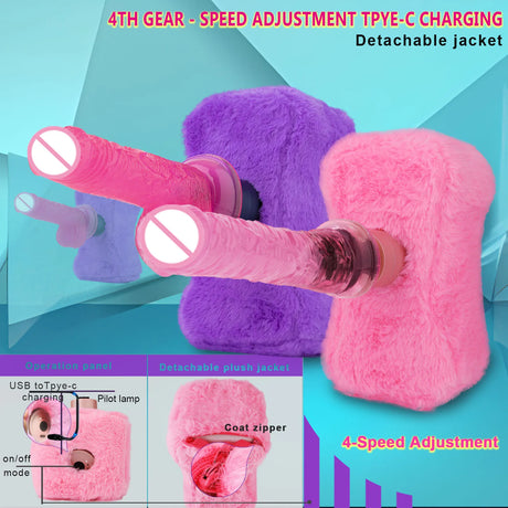 Leg Clamp Automatic Telescopic Sex Machine Plush ski sensation Female Sex Toy Masturbation Sex Machin  For men and Women