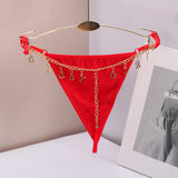 Personality Sexy Custom Name Gold Metal Letter Thong Panties Waist G-Strings Exotic Lingerie Breathable Underwear Ladies
