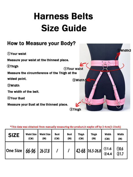 Women's Fashion PU Leather Gothic Y2K Harness Belt Leg Belt Punk Adjustable Vintage Thigh Strap for Daily Travel Wear