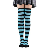 Thigh High Stockings Womens Striped Ladies Girls Black White Pink Long Over Above Knee Socks Femboy Cosplay Lolita Harajuku Y2k