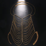 Rave Harness Rhinestone Multilayer Chest Chain for Women Nightclub Sexy Outfit Crystal Body Chain Jewelry Dress Accessories