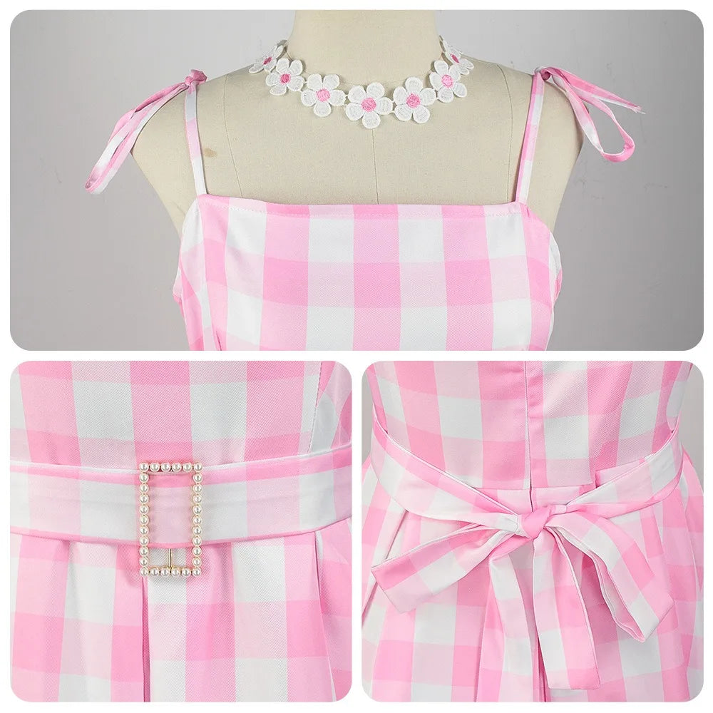 Homchee Trends COS Pink Princess Dress for Women Role Play Dress for Halloween Christmas Cosplay Costume Cute Dress