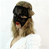 Women Lace Cosplay Multi‑Style Black Mesh Fishnet Full Face Mask Stretch Face Cover Halloween Masquerade Carnival Accessory
