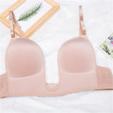 Deep U-Shaped Plunge Bra Lift Up Low Back Wirefree Bra Women Underwear Women's U-Shaped Sexy Lingerie For Backless Dress