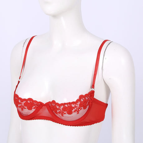 Women's Sexy Open Cup Bra Tops Sheer Floral Lace Underwire Push Up Bralette Cupless Lingerie Exposed Breast Underwear Nightwear