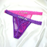 Custom Name Thong Panties Very Sexy Lace Underwear with Personalized Letters G-string Women Customized Gift for Hot Wife Lover