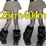 1/2Pairs Artificial Fur Plush Leg Warmers Women Autumn Winter Thermal Long Socks Girls Fashion Japanese Knee-length Stockings