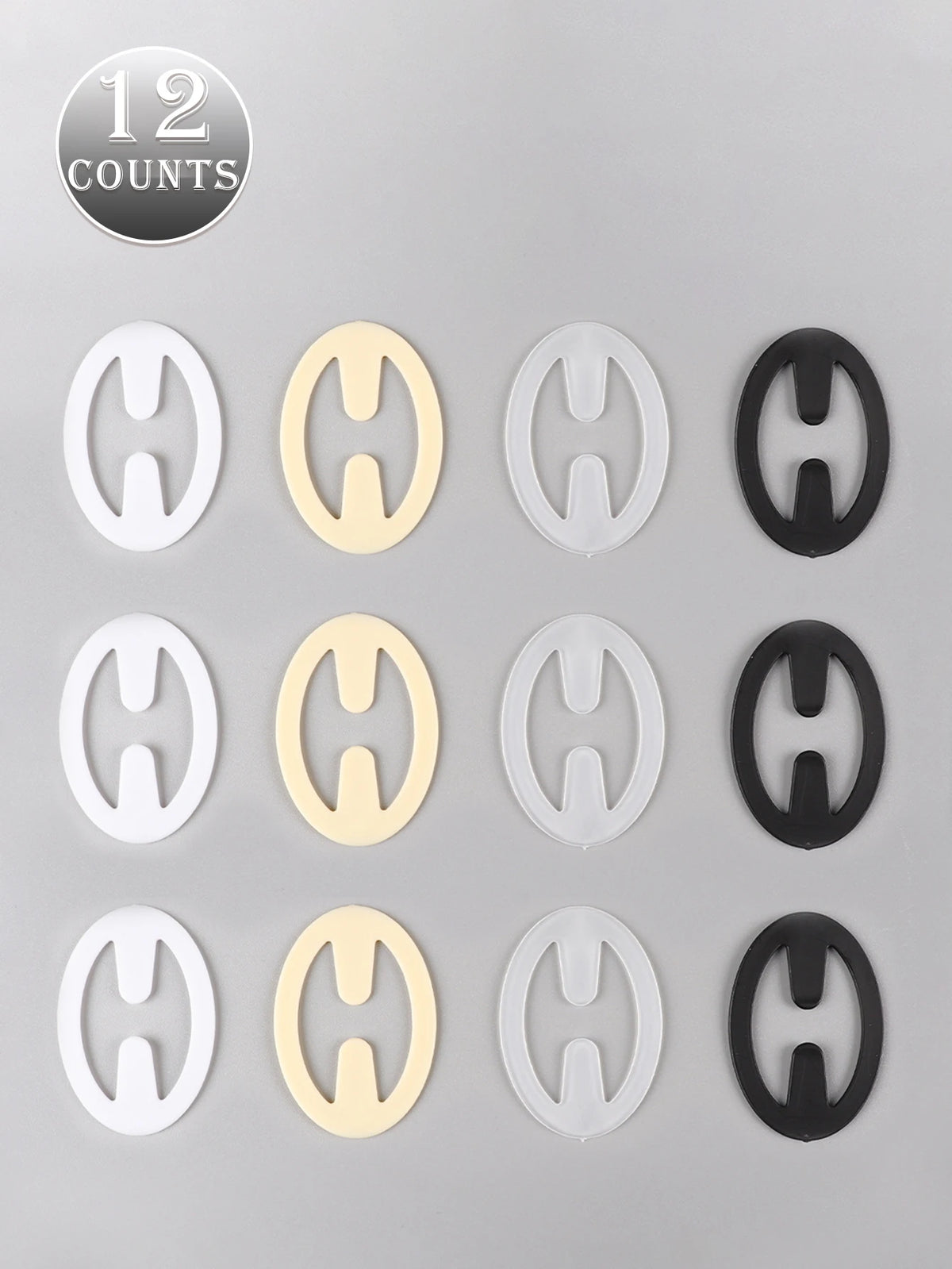 12/ pcs Elliptic shape Women Bra Strap Clips Fashion Wedding Party Invisible Bra Buckle Holders Underwear Non-slip Cross St