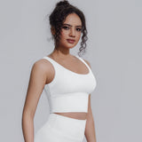 Women Summer Yoga Bra Underwear Shockproof Bra Sports Running Beautiful Back V Shaped Fitness Yoga Tank Top Bra with Chest Pad ﻿