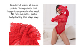 Sexy Fishnet Bodystocking Long Sleeve Bodysuit for Women Plus Size 5XL 2 Piece Lace Trim Open Crotch Teddy Lingerie