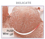 Lace Bra for Women Big Cup 1/2 Sexy Floral Underwire Underwear Ladies Push Up Thin Bra Half Cup 36-42C Black Gather Brassiere