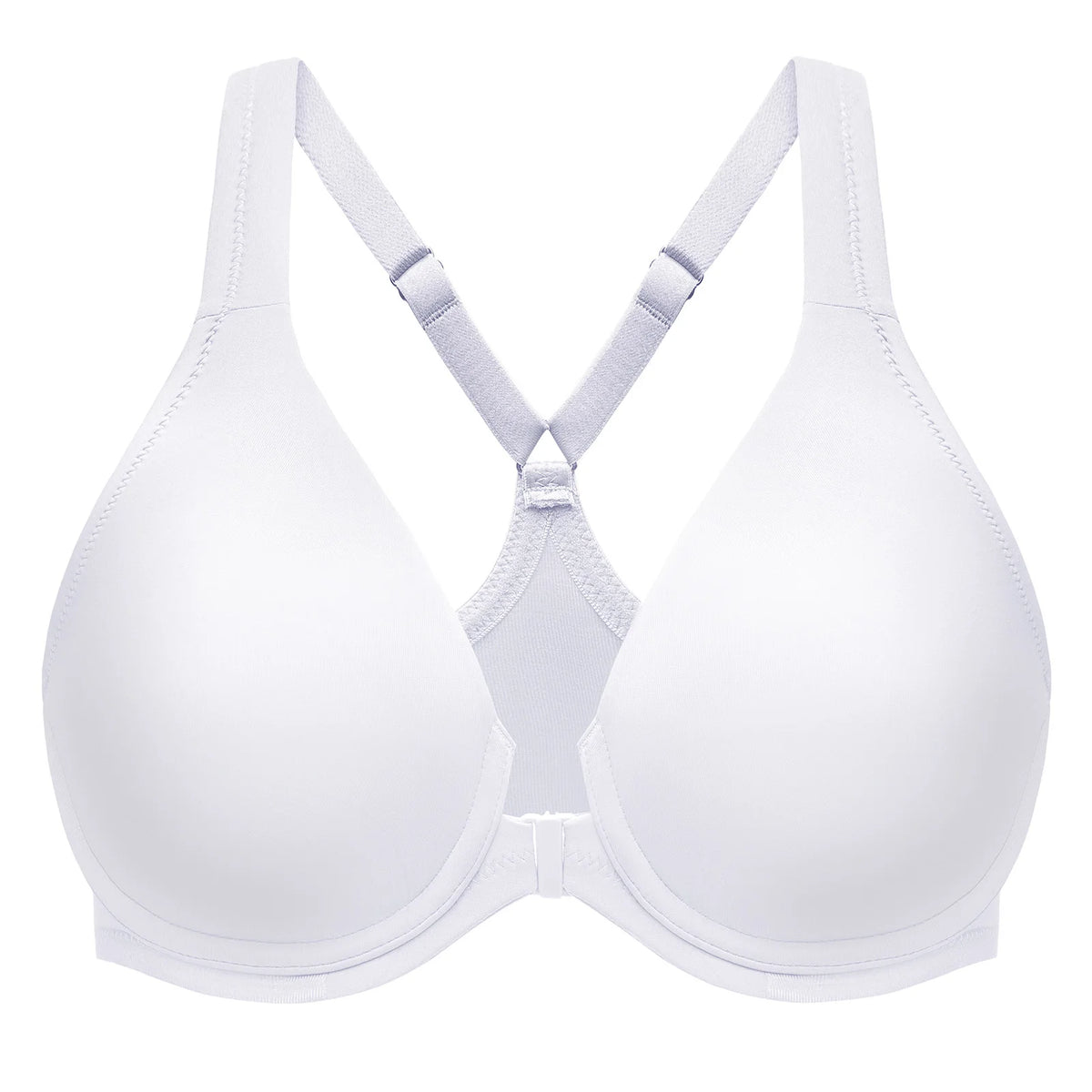 MELENECA Women's Racerback Full Coverage Front Closure Bras Plunge Unlined Seamless Underwire Bra