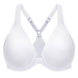 MELENECA Women's Racerback Full Coverage Front Closure Bras Plunge Unlined Seamless Underwire Bra