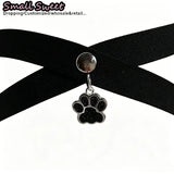 Women Gothic Cute Cat Paw Elastic Thigh Garter Y2K Spicy Girl Leg Ring Punk JK Cool Thigh Chain Cross Binding Thigh Harness