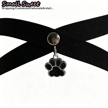 Women Gothic Cute Cat Paw Elastic Thigh Garter Y2K Spicy Girl Leg Ring Punk JK Cool Thigh Chain Cross Binding Thigh Harness