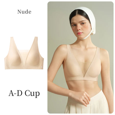SUJIIN Sexy Seamless Plunge Push Up Bras for Women French Wireless Deep V Mesh Bra Woman 2026 New Support Lift Bralettes XM048