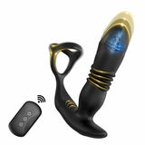Remote Control Anal Telescopic Vibrator Male Thrusting Prostate Massager Penis Cock Ring Butt Plug Sex Toy for Adult For Gay