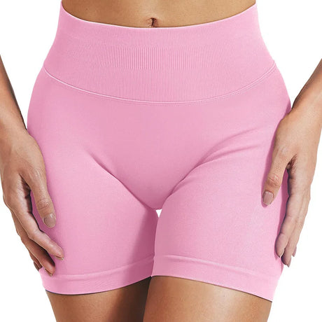 Women Seamless Yoga Leggings Summer Fitness High Waist Gym Shorts Scrunch Shorts Booty High Stretch Running Bike Pants