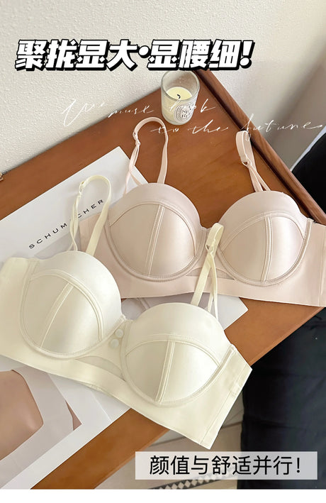 MOYISU Red Push Up Bra Set VS Style Sexy Minimizer Lingerie Wirefree Enhances Small Chest Vintage Retro Zodiac Gift Panty & Ste