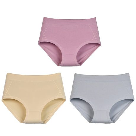 3Pcs Women's Cotton High Waist Panties Underwear Female Large Intimate Lingerie Briefs Woman Underpants Panty Panti New 2025