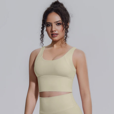 Women Summer Yoga Bra Underwear Shockproof Bra Sports Running Beautiful Back V Shaped Fitness Yoga Tank Top Bra with Chest Pad ﻿