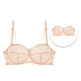 Mesh Thin Lace Transparent Bra Close-fitting Shockproof Seamless Invisible Bra Anti-sagging Lingerie Push Up Underwear Wedding