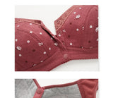 FallSweet Front Closure Cotton Bra for Women Plus Size Seamless Wireless Sports Bras Thin Underwear for Middle-Aged & Elderly