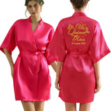 Personalized Robe for Bride Bridesmaid with Name and Date Birthday Party Gown Add Any Text Bathrobe - Customizable Gifting