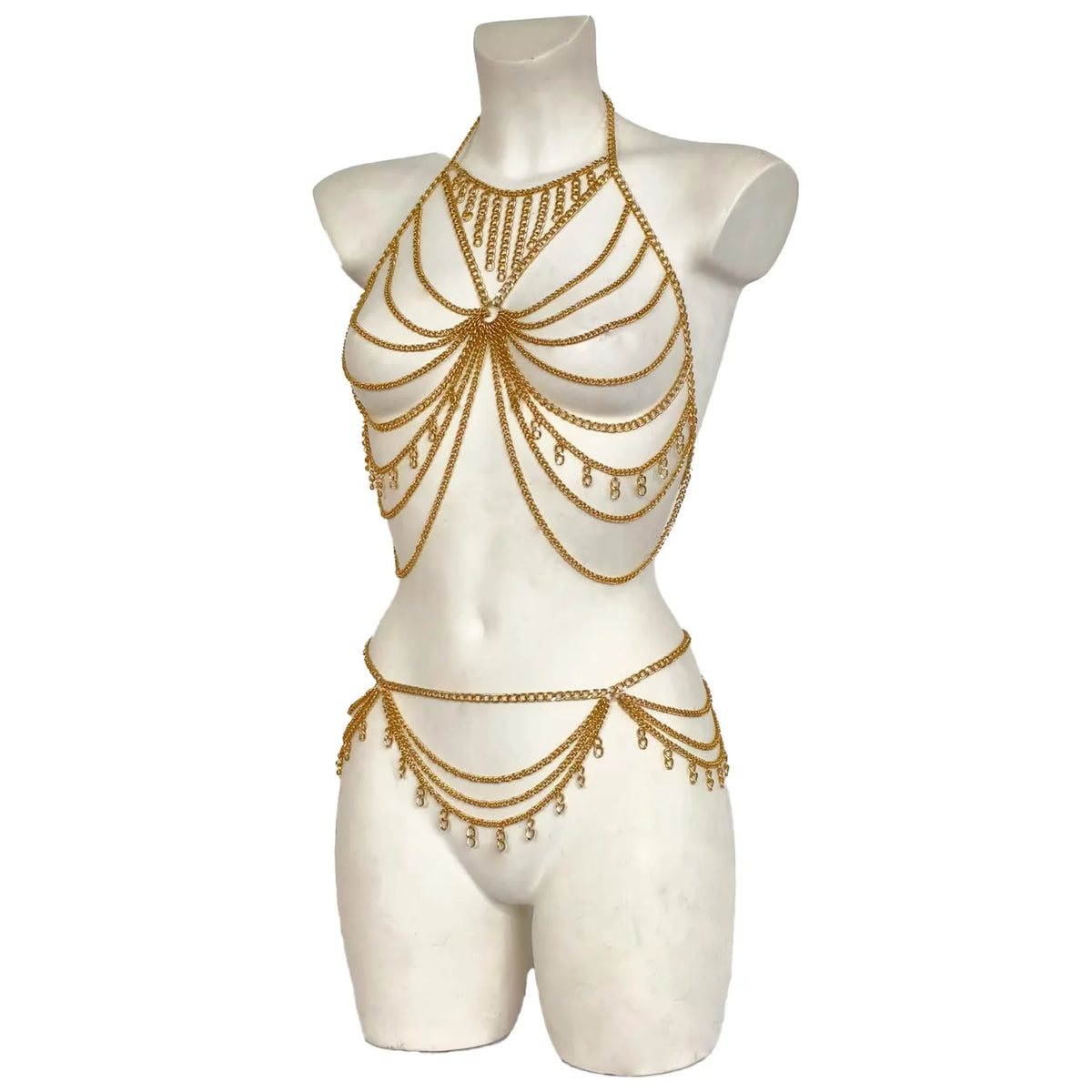 Handmade Body Chain Set Belly Dance Costume Waist Chain Body Jewelry Show Dance Festival Rave outfit Accessories