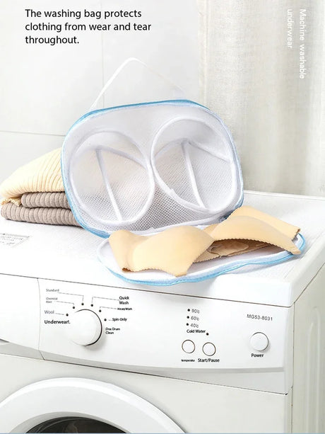Bra Laundry Bag: Portable, Foldable, Lingerie Mesh Washing Bags for Underwear Protection—Household Pouch