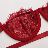 Delicate Sexy Lingerie Panties Set With Steel Ring Push Up Bras Intimates Clothing Lace Underwear Women Ultra-thin Bra Thong