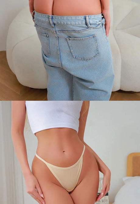 3Pcs/Set Women Sexy Cotton G-String Thin Strap Femme Thong Underwear Intimate Panties Low Waist Briefs Lingerie Cotton T-back