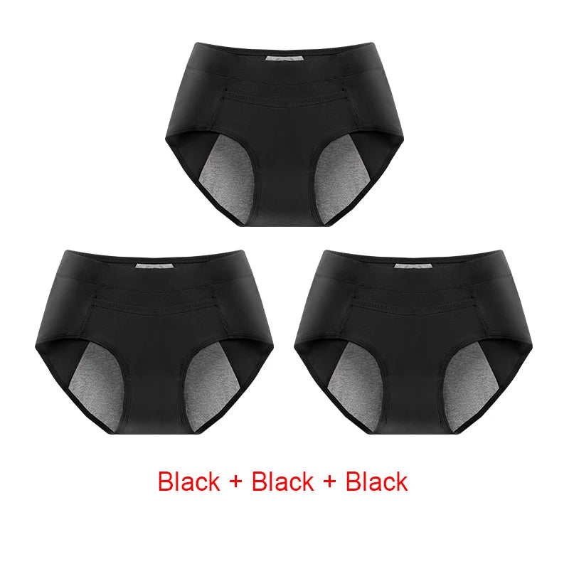 3PCS Cotton Menstrual Panties Leak Proof Breathable Sexys Panties Woman Women Girls Physiological Pants Women's Intimates M-XL