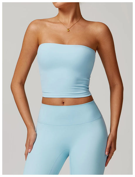 Strapless Yoga Vest for Women Sexy Beautiful Back Sports Bra for Women's Underwear Gym Shock-absorbing Quick Drying Fitness Top