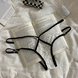 French Lace G Strings Low Waist Seamless Panties with Sheer Mesh Panels for a Sensual Fit