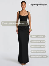 Suninheart White Women's Maxi Dress Elegat Lace Up Dress Slim Formal Wedding Guest Party Dress